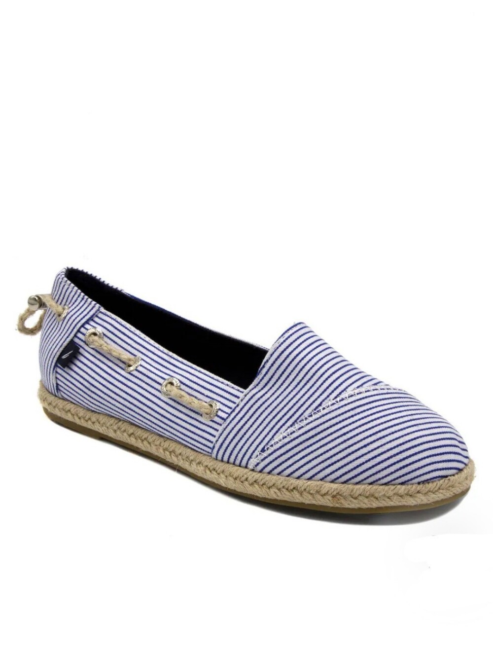 Nautica Navy and White Striped Espadrille Slip-On